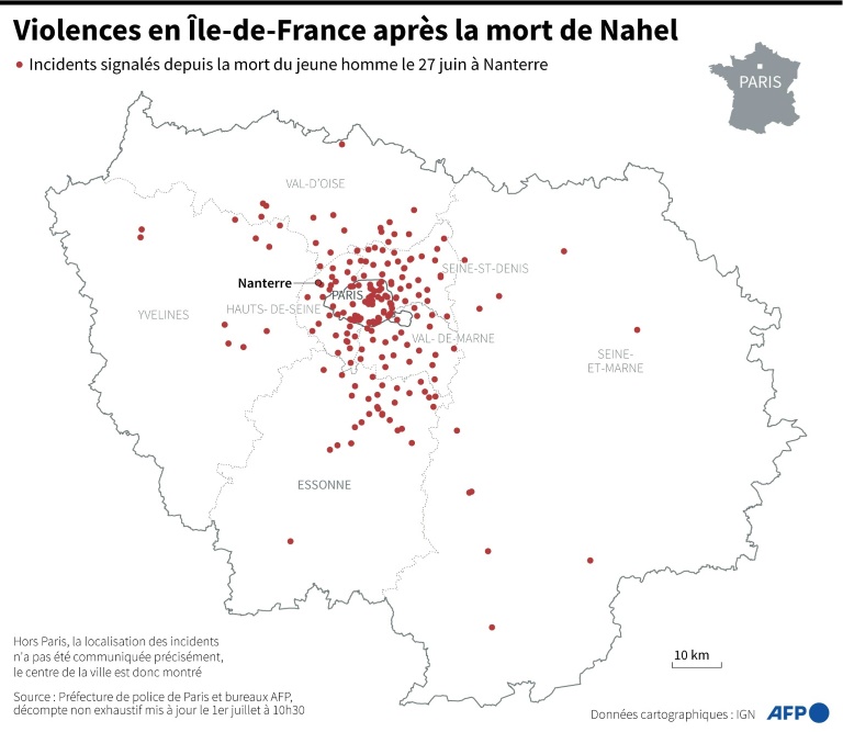 Violences en île-de-France après la mort de Nahel